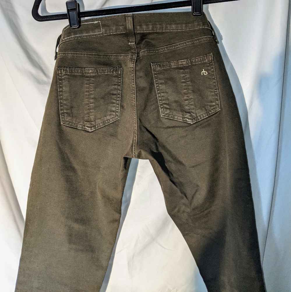 Rag & Bone Distressed Olive Ridley Moto Jeans, 25 - Picture 4 of 6